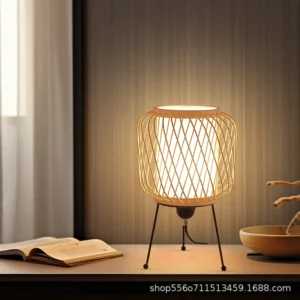 Japanese Style Bamboo Table Lamp